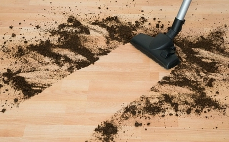 A vacuuming dirt from the floor