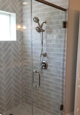 tiled shower
